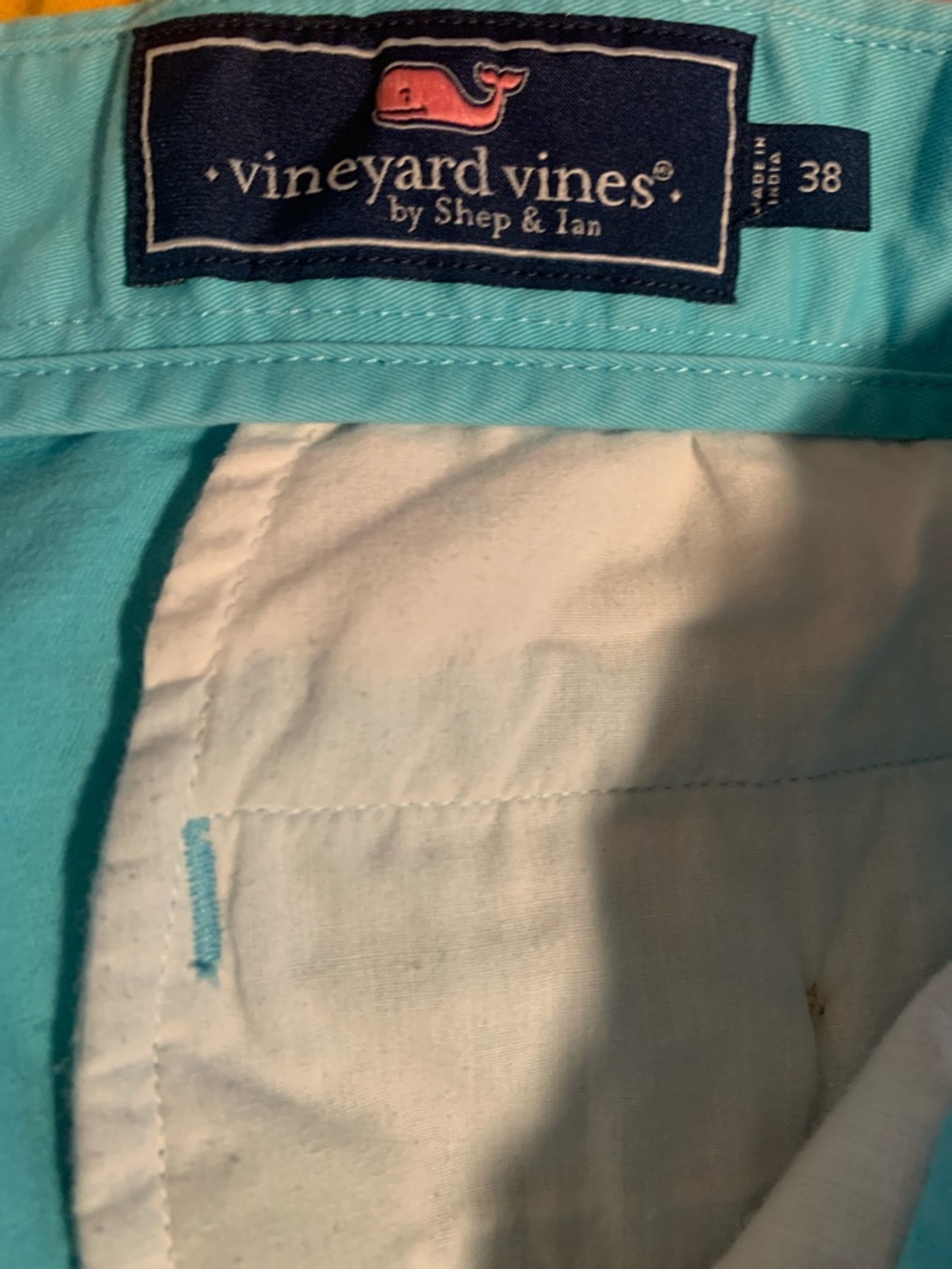 Vineyard Vines Men's Aqua Embroidered Cocktail Chino Shorts - Picture 6 of 9